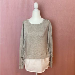 White House Black Market Gray long sleeve top